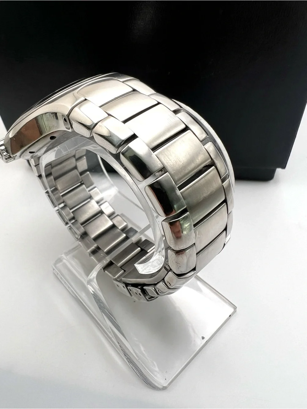 Movado Men's Silver Stainless Steel Watch with Black Dial